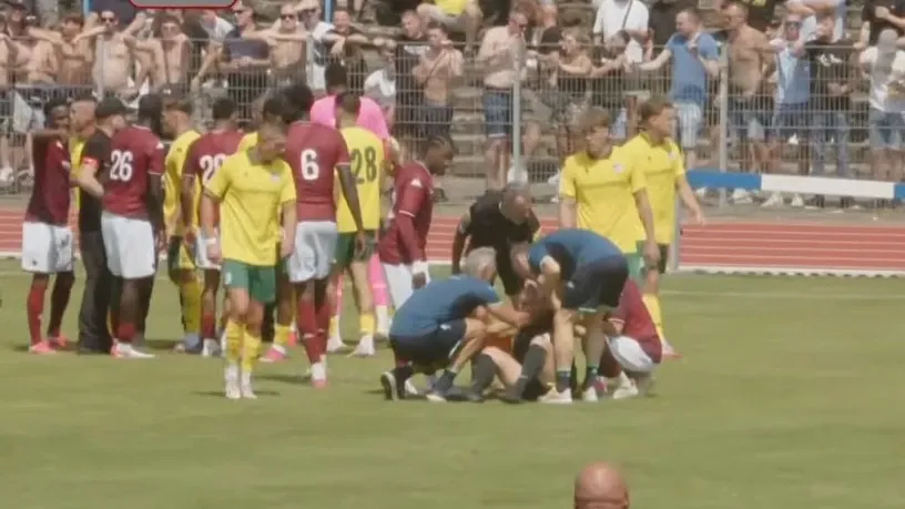Female referee left with concussion after scuffle in Fortuna friendly, players quickly apologized